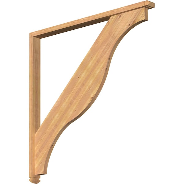 Ekena Millwork Funston Arts and Crafts Smooth Bracket w/ Offset Brace, Western Red Cedar, 3 1/2"W x 48"D x 48"H BKT0402X48X48FST03SWR - main